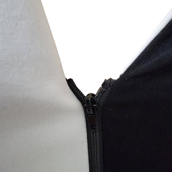 Calvin Klein Size 2P Black & White Colorblock Faux Wrap Dress, Exc. Used Cond. - Picture 10 of 16